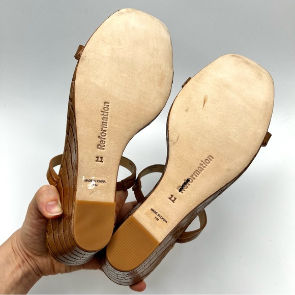 NWOB Reformation June Leather Wedge Sandal - Picture 9 of 9